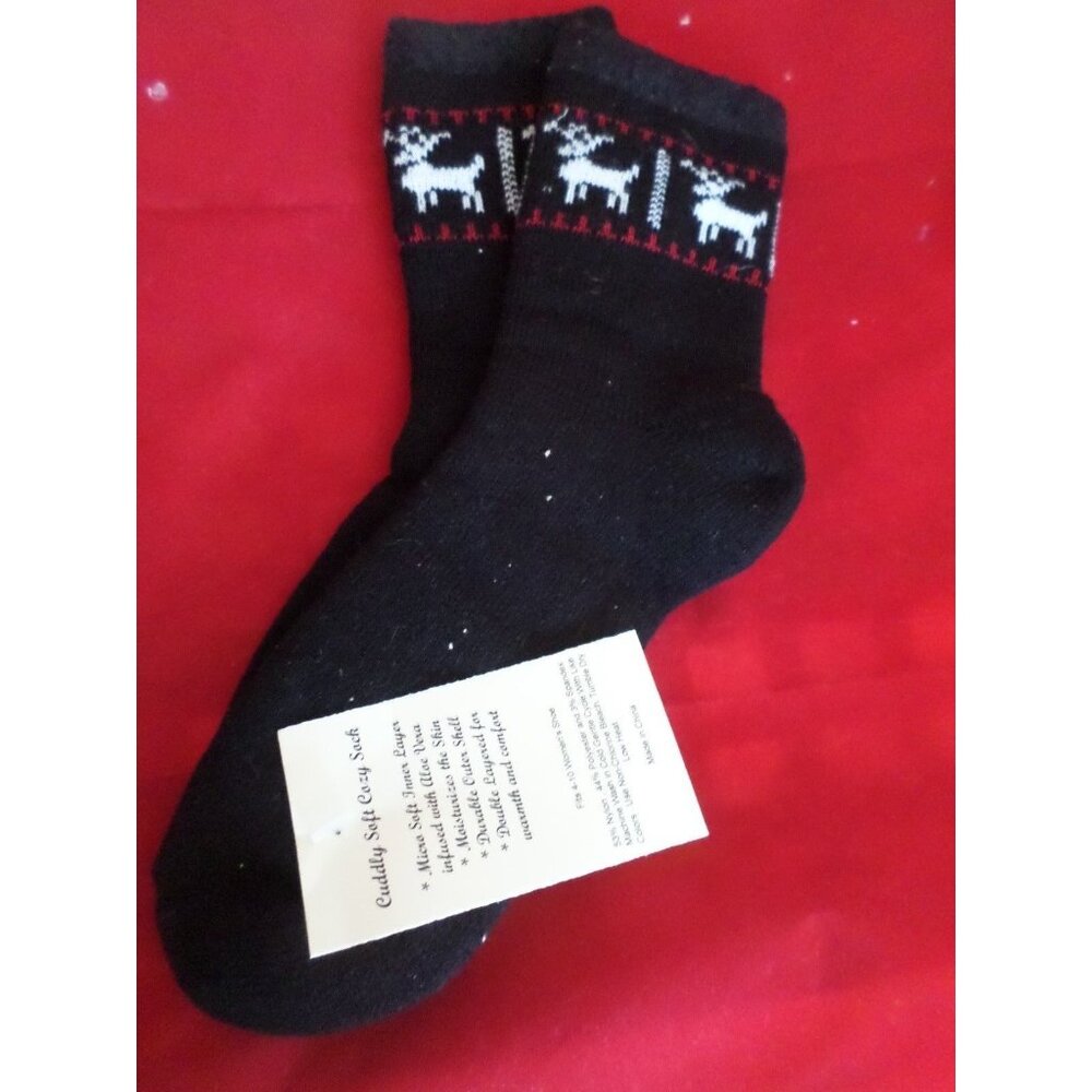 1 Pair Cozy Double Layer Aloe Infused Women Crew Cuddly Comfy Soft Sock 4-10